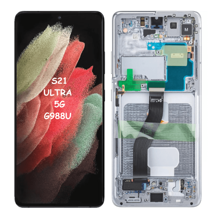 OEM AMOLED LCD Screen & Digitizer Full Assembly with Frame For Samsung Galaxy S21 Ultra 5G G998 (Phantom Silver) - Best Cell Phone Parts Distributor in Canada, Parts Source OEM AMOLED LCD Screen & Digitizer Full Assembly with Frame For Samsung Galaxy S21 Ultra 5G G998 (Phantom Silver) - Best Cell Phone Parts Distributor in Canada, Parts Source